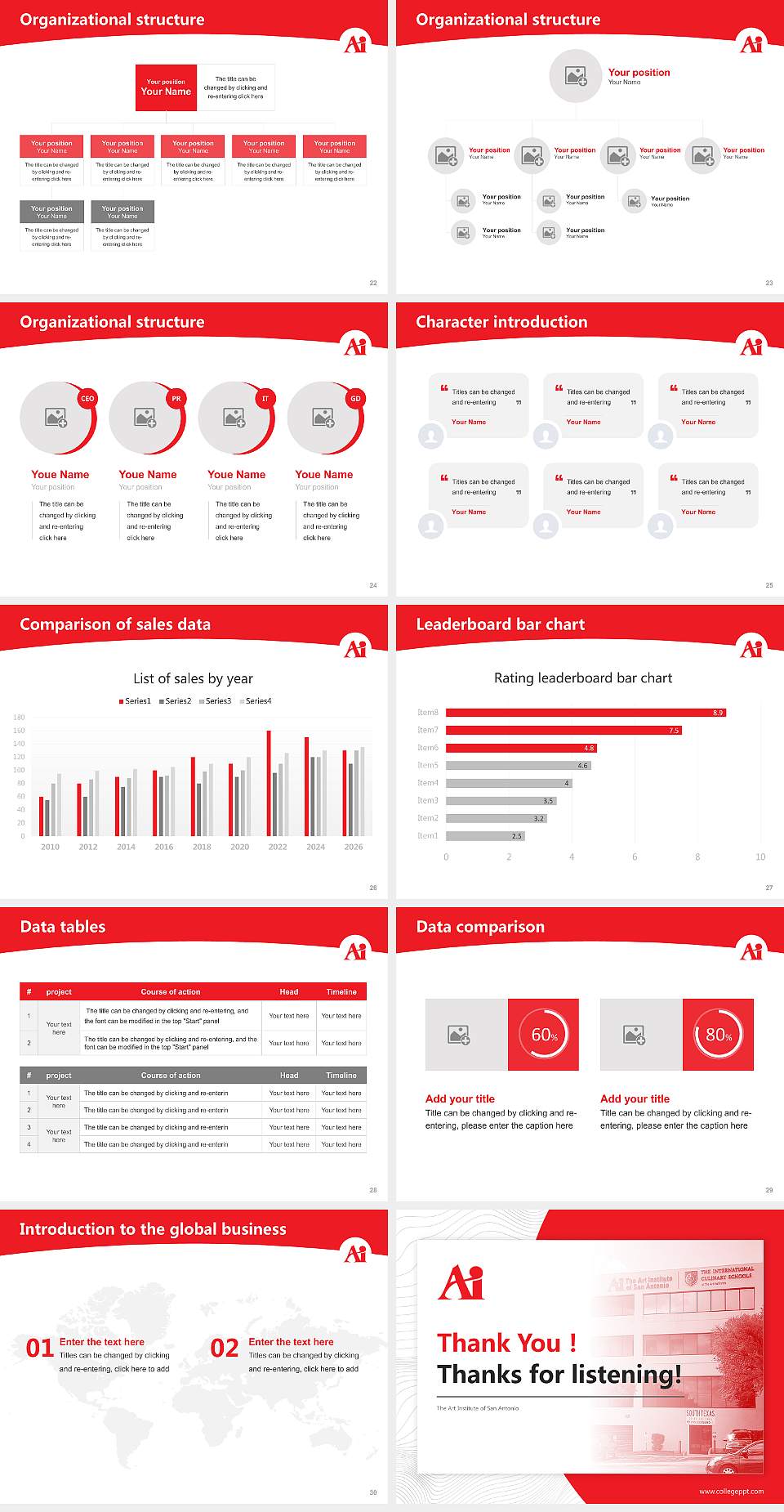 The Art Institute of San Antonio Academic Presentation/Research Findings Report PPT Template4:3 ratio PPT effect preview image4