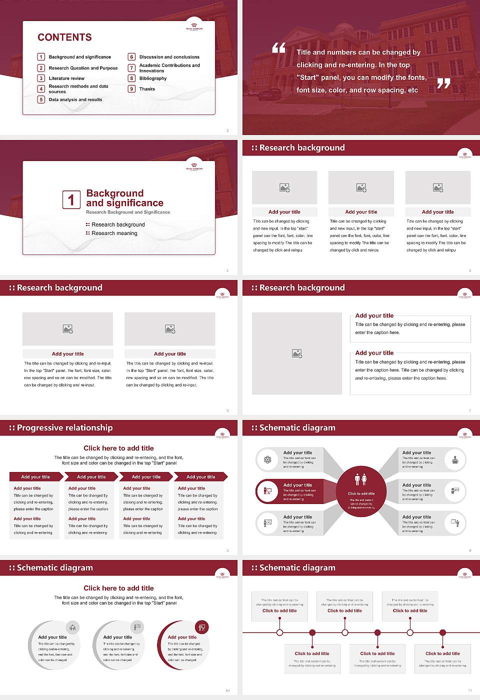 Texas Woman’S University Graduation Thesis Defense PPT Template16:9 ratio PPT effect preview image2
