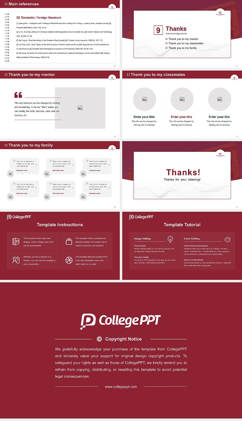 Texas Woman’S University Graduation Thesis Defense PPT Template16:9 ratio PPT effect preview image7