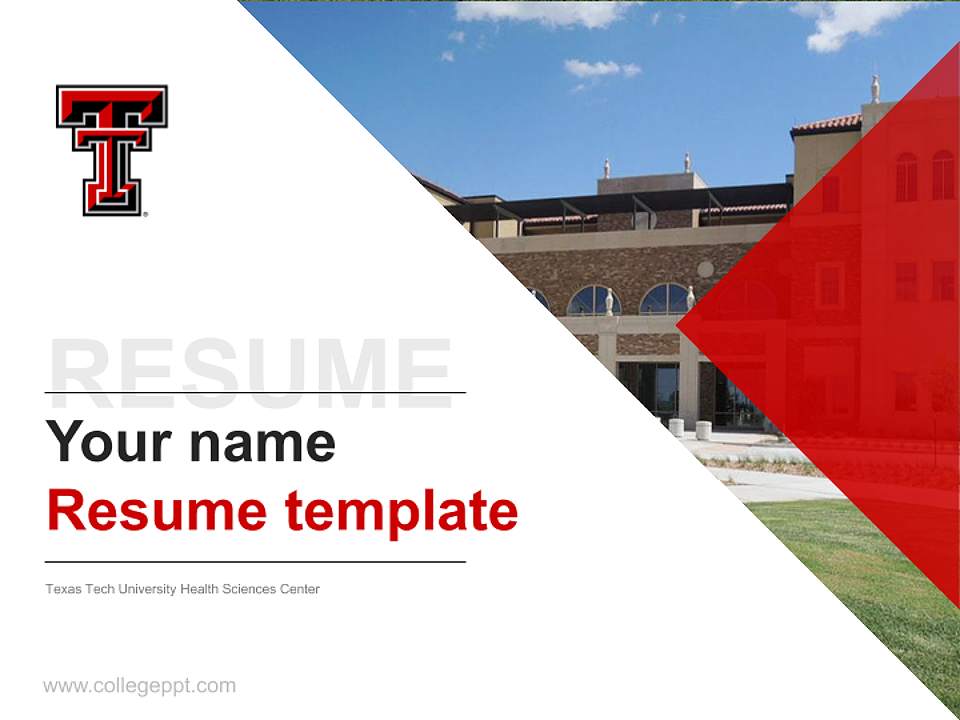 Texas Tech University Health Sciences Center Resume PPT Template4:3 ratio PPT effect preview image5