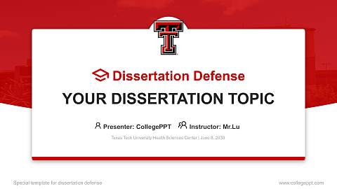 Texas Tech University Health Sciences Center Graduation Thesis Defense PPT Template