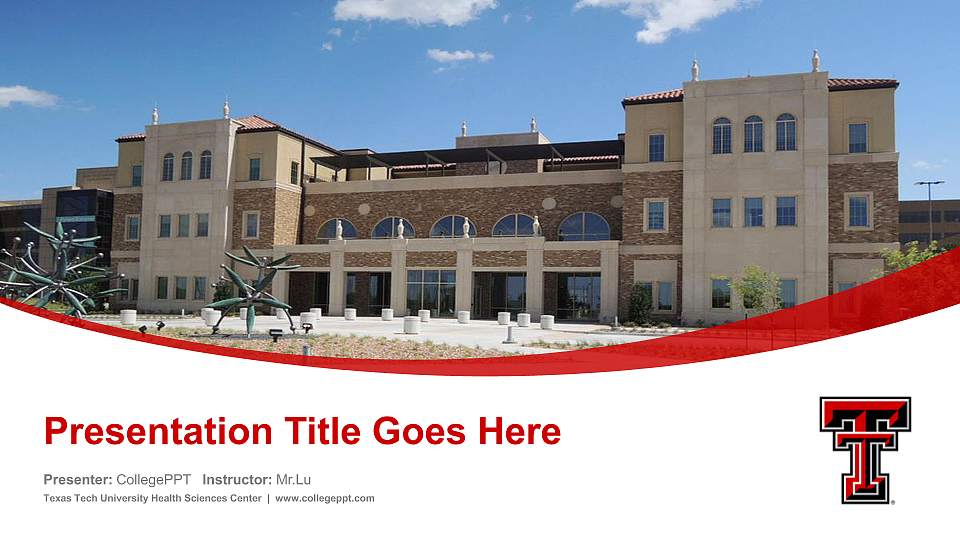 Texas Tech University Health Sciences Center Course/Courseware Creation PPT Template16:9 ratio PPT effect preview image