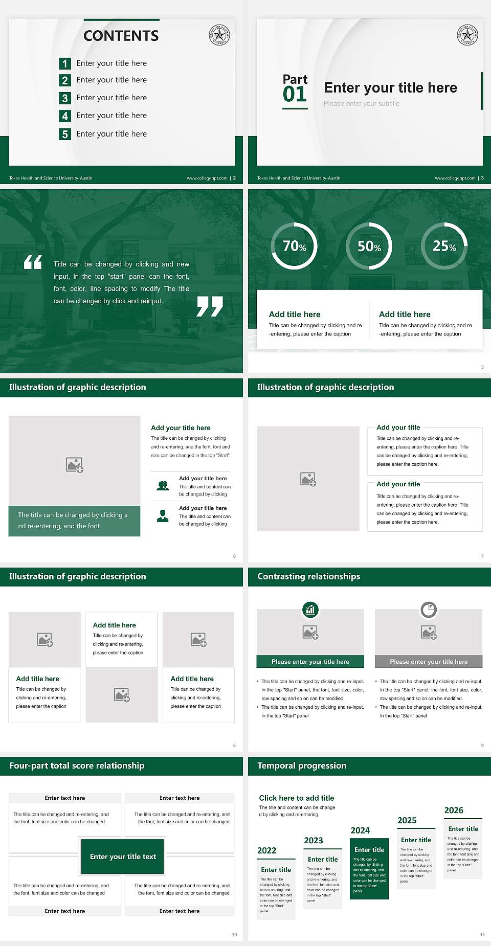 Texas Health and Science University-Austin Thesis Proposal/Graduation Defense PPT Template4:3 ratio PPT effect preview image2