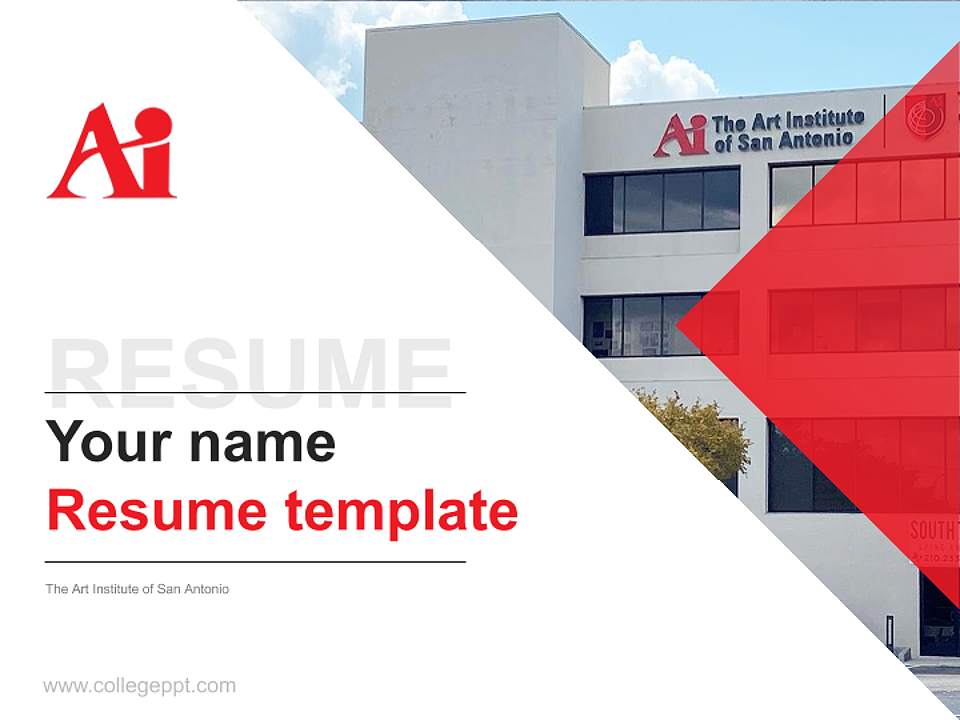 The Art Institute of San Antonio Resume PPT Template4:3 ratio PPT effect preview image5