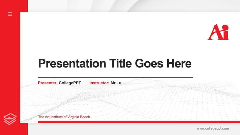 The Art Institute of Virginia Beach Thesis Proposal/Graduation Defense PPT Template16:9 ratio PPT effect preview image
