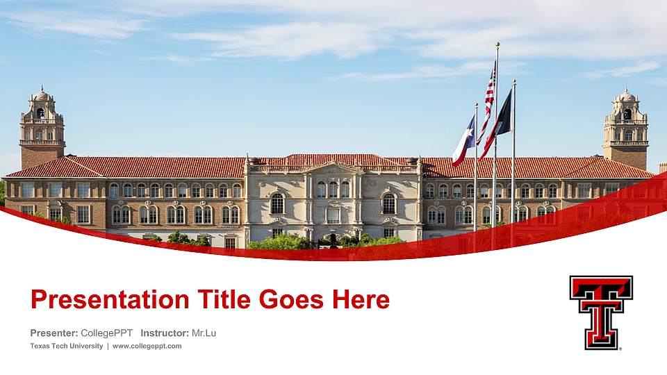 Texas Tech University Course/Courseware Creation PPT Template16:9 ratio PPT effect preview image
