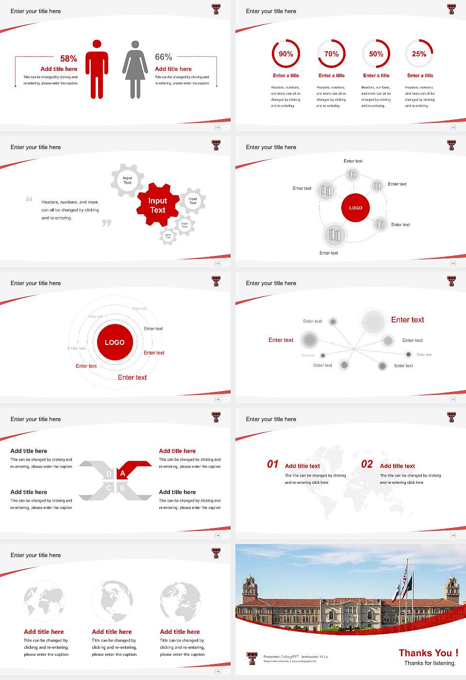 Texas Tech University Course/Courseware Creation PPT Template16:9 ratio PPT effect preview image4