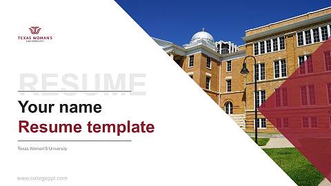 Texas Woman’S University Resume PPT Template