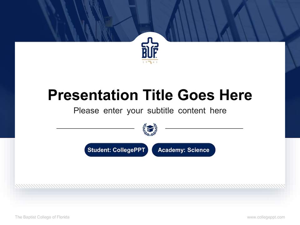 The Baptist College of Florida National Scholarship Defense PPT Template4:3 ratio PPT effect preview image4