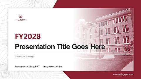 Texas Woman’S University Academic Presentation/Research Findings Report PPT Template
