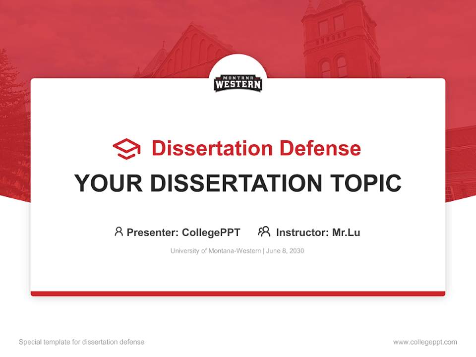 University of Montana-Western Graduation Thesis Defense PPT Template4:3 ratio PPT effect preview image7