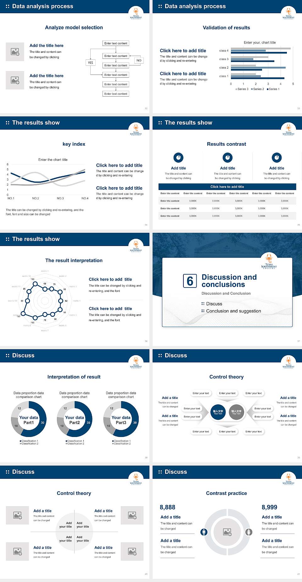 Texas Southmost College Graduation Thesis Defense PPT Template4:3 ratio PPT effect preview image5