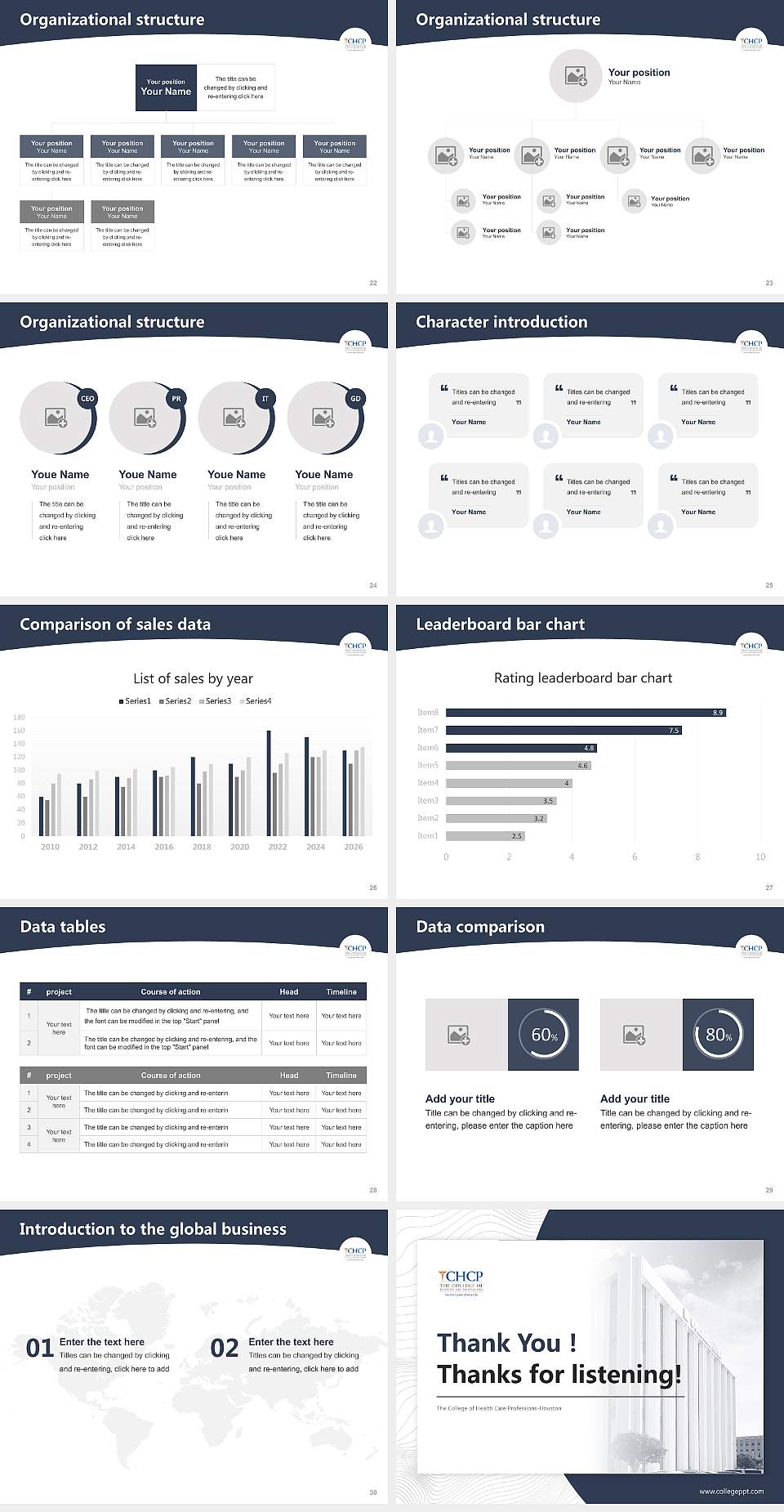 The College of Health Care Professions-Houston Academic Presentation/Research Findings Report PPT Template4:3 ratio PPT effect preview image4