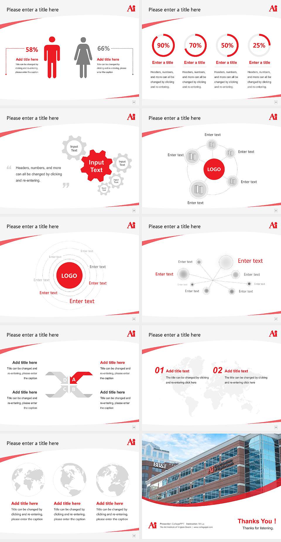 The Art Institute of Virginia Beach Course/Courseware Creation PPT Template4:3 ratio PPT effect preview image4