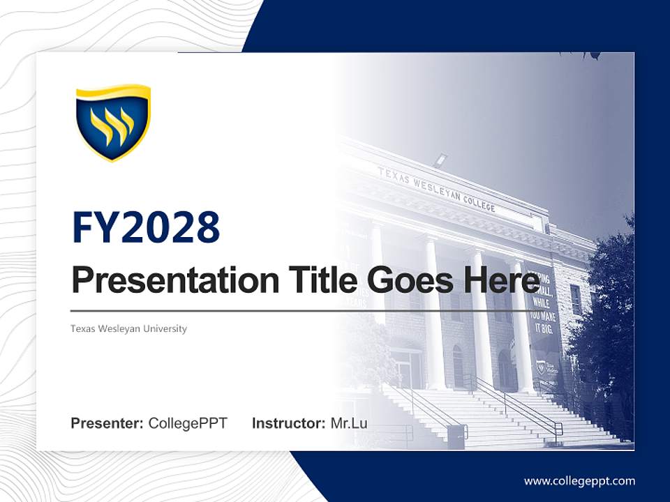 Texas Wesleyan University Academic Presentation/Research Findings Report PPT Template4:3 ratio PPT effect preview image5