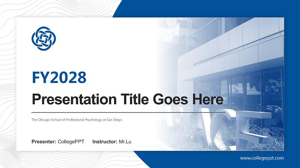 The Chicago School of Professional Psychology at San Diego Academic Presentation/Research Findings Report PPT Template16:9 ratio PPT effect preview image