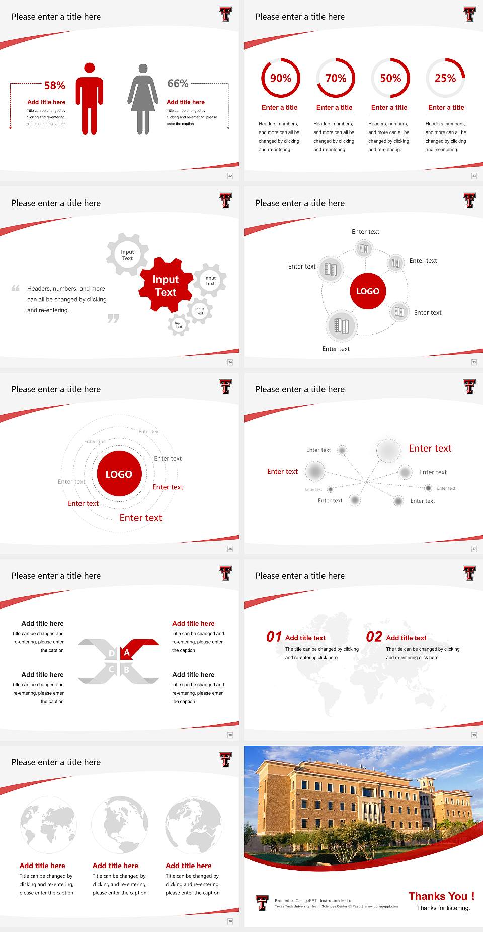 Texas Tech University Health Sciences Center-El Paso Course/Courseware Creation PPT Template4:3 ratio PPT effect preview image4