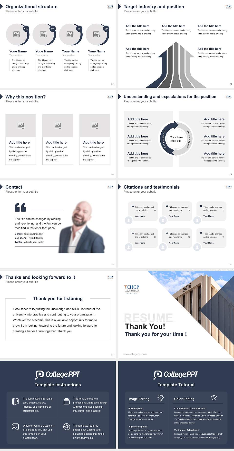 The College of Health Care Professions-Houston Resume PPT Template4:3 ratio PPT effect preview image4