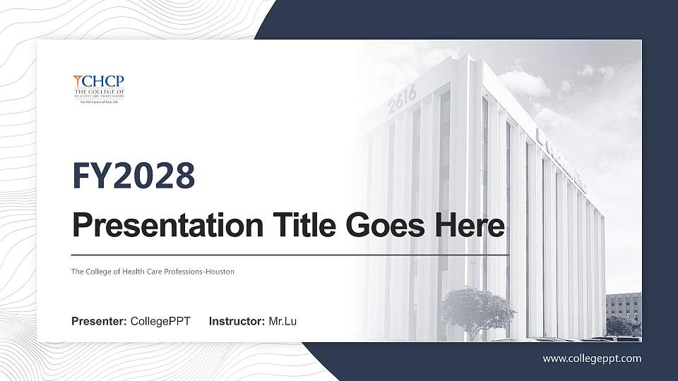 The College of Health Care Professions-Houston Academic Presentation/Research Findings Report PPT Template16:9 ratio PPT effect preview image