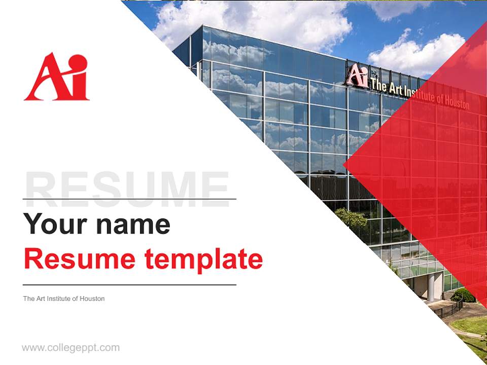 The Art Institute of Houston Resume PPT Template4:3 ratio PPT effect preview image5