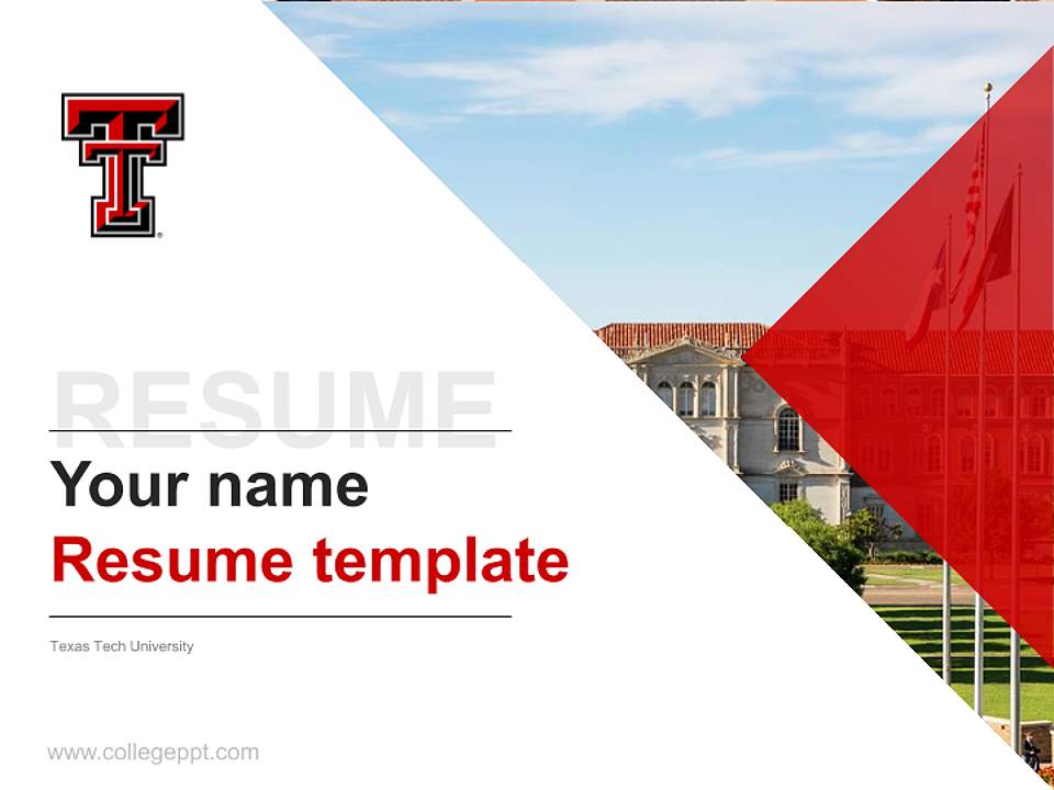 Texas Tech University Resume PPT Template4:3 ratio PPT effect preview image5
