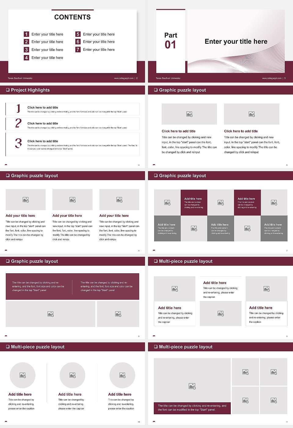 Texas Southern University General Purpose PPT Template16:9 ratio PPT effect preview image2