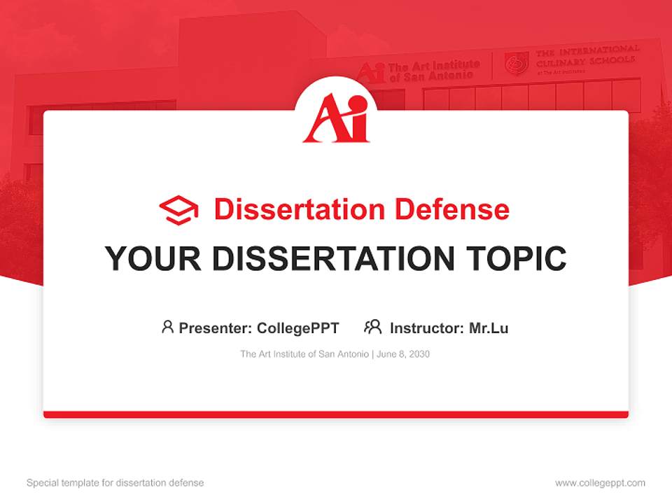 The Art Institute of San Antonio Graduation Thesis Defense PPT Template4:3 ratio PPT effect preview image7