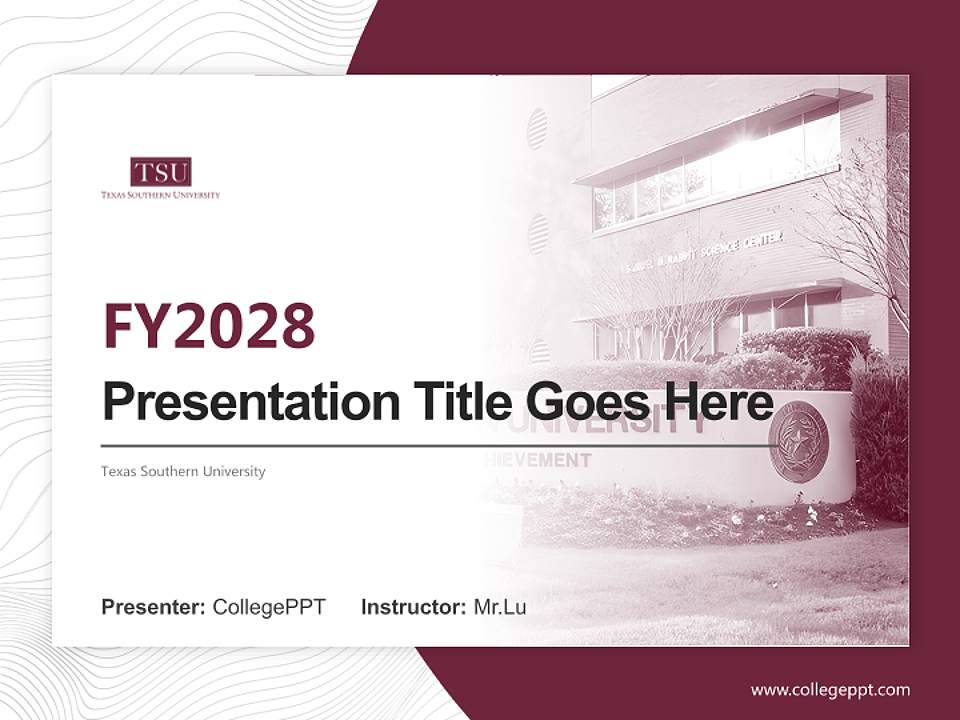 Texas Southern University Academic Presentation/Research Findings Report PPT Template4:3 ratio PPT effect preview image5