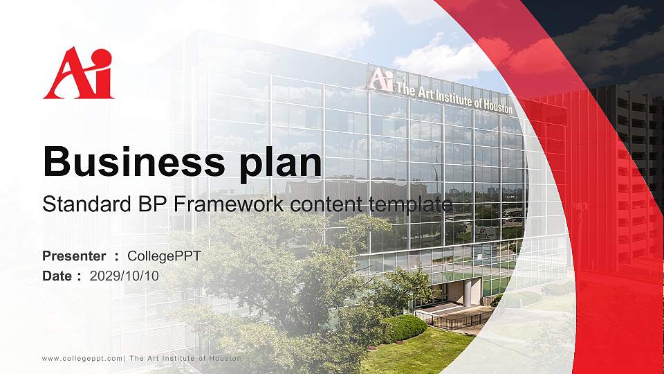 The Art Institute of Houston Competition/Entrepreneurship Contest PPT Template16:9 ratio PPT effect preview image