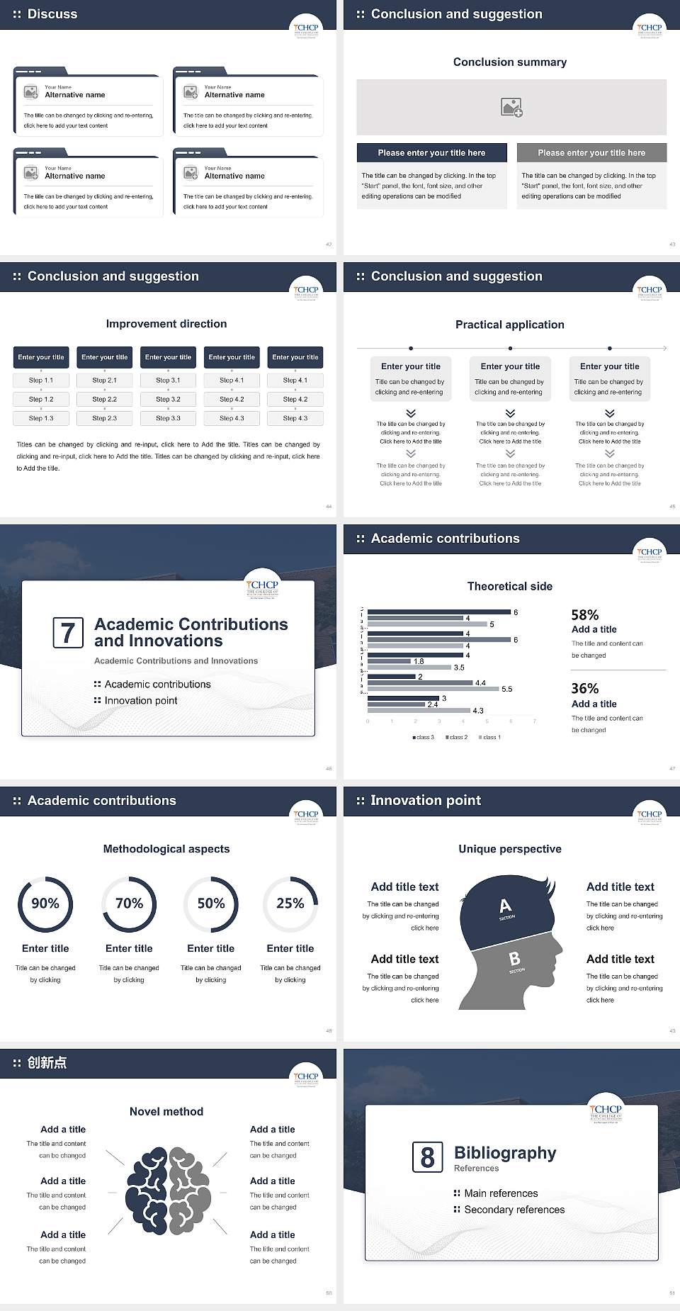 The College of Health Care Professions-Fort Worth Graduation Thesis Defense PPT Template4:3 ratio PPT effect preview image6