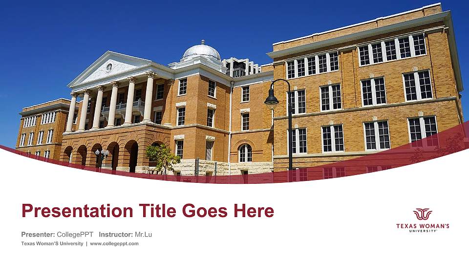 Texas Woman’S University Course/Courseware Creation PPT Template16:9 ratio PPT effect preview image