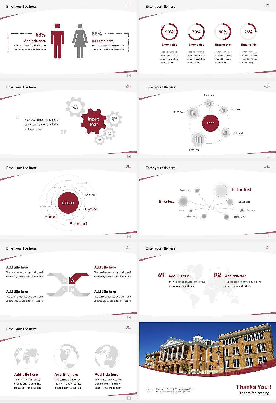 Texas Woman’S University Course/Courseware Creation PPT Template16:9 ratio PPT effect preview image4