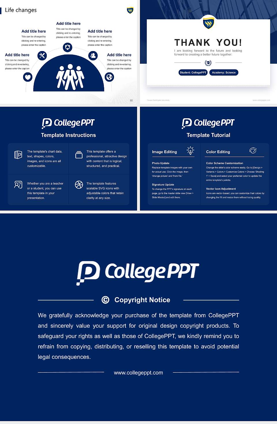 Texas Wesleyan University National Scholarship Defense PPT Template4:3 ratio PPT effect preview image4