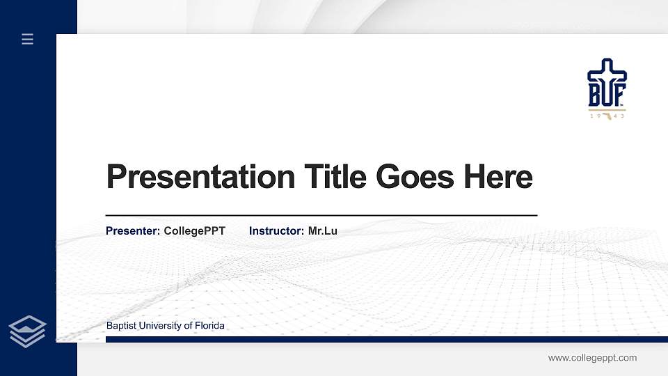 Baptist University of Florida Thesis Proposal/Graduation Defense PPT Template16:9 ratio PPT effect preview image