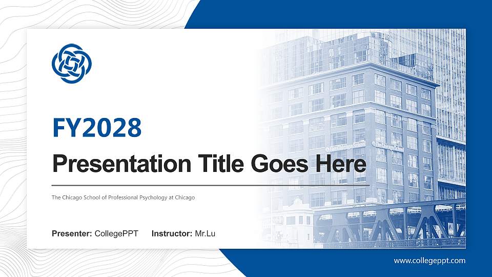 The Chicago School of Professional Psychology at Chicago Academic Presentation/Research Findings Report PPT Template16:9 ratio PPT effect preview image