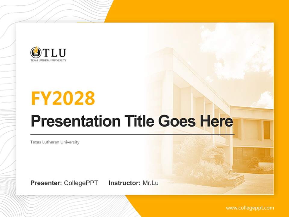 Texas Lutheran University Academic Presentation/Research Findings Report PPT Template4:3 ratio PPT effect preview image5