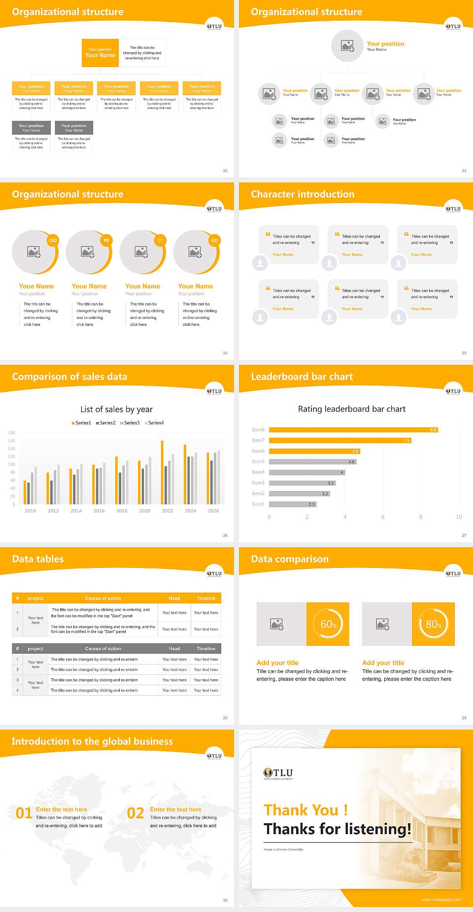 Texas Lutheran University Academic Presentation/Research Findings Report PPT Template4:3 ratio PPT effect preview image4