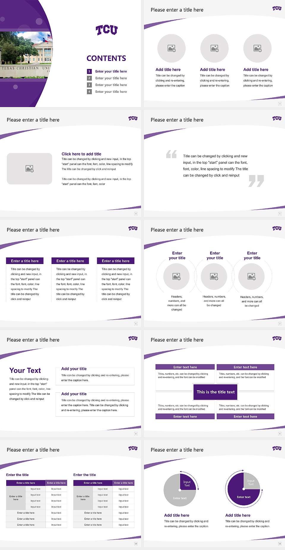 Texas Christian University Course/Courseware Creation PPT Template4:3 ratio PPT effect preview image2
