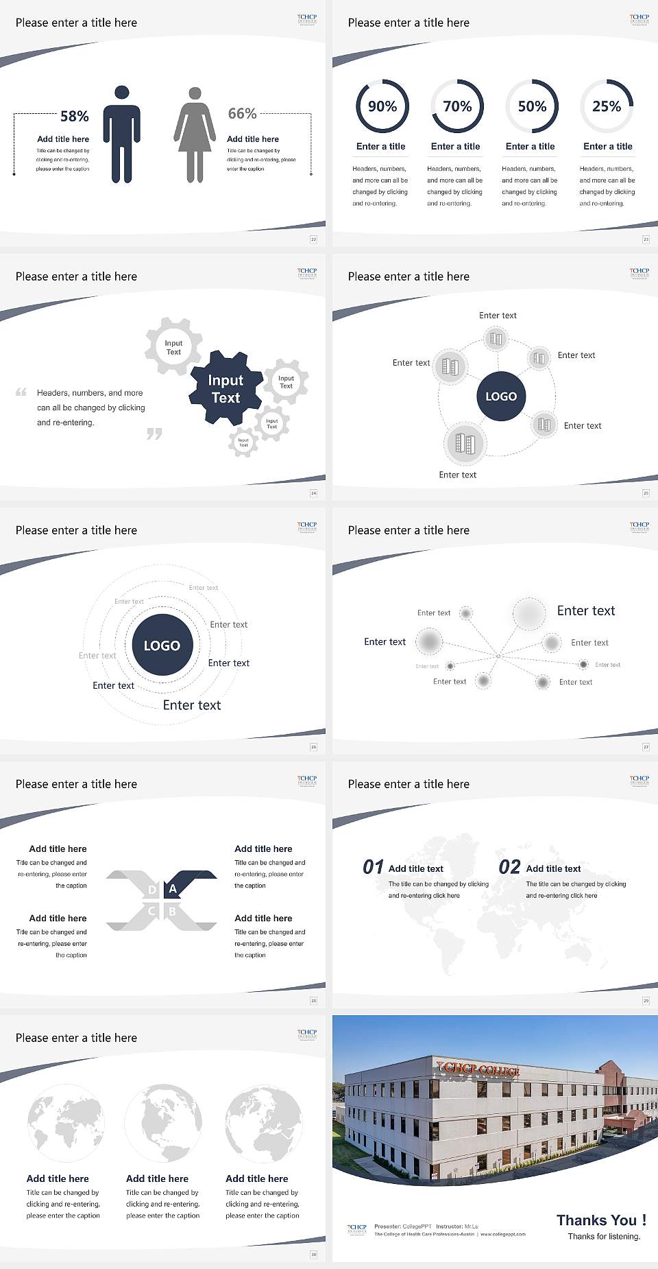 The College of Health Care Professions-Austin Course/Courseware Creation PPT Template4:3 ratio PPT effect preview image4