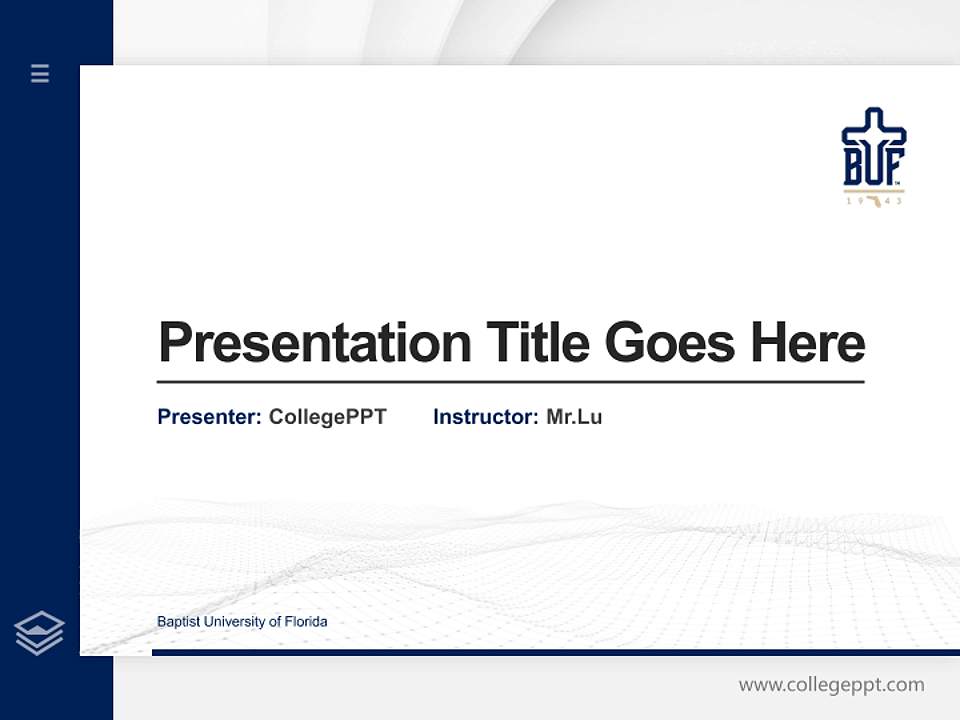 Baptist University of Florida Thesis Proposal/Graduation Defense PPT Template4:3 ratio PPT effect preview image5