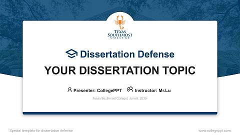 Texas Southmost College Graduation Thesis Defense PPT Template