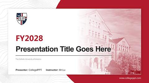 The Catholic University of America Academic Presentation/Research Findings Report PPT Template