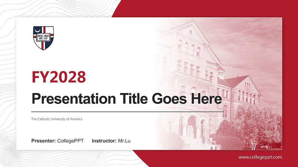 The Catholic University of America Academic Presentation/Research Findings Report PPT Template16:9 ratio PPT effect preview image
