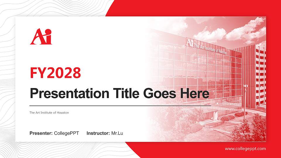 The Art Institute of Houston Academic Presentation/Research Findings Report PPT Template16:9 ratio PPT effect preview image