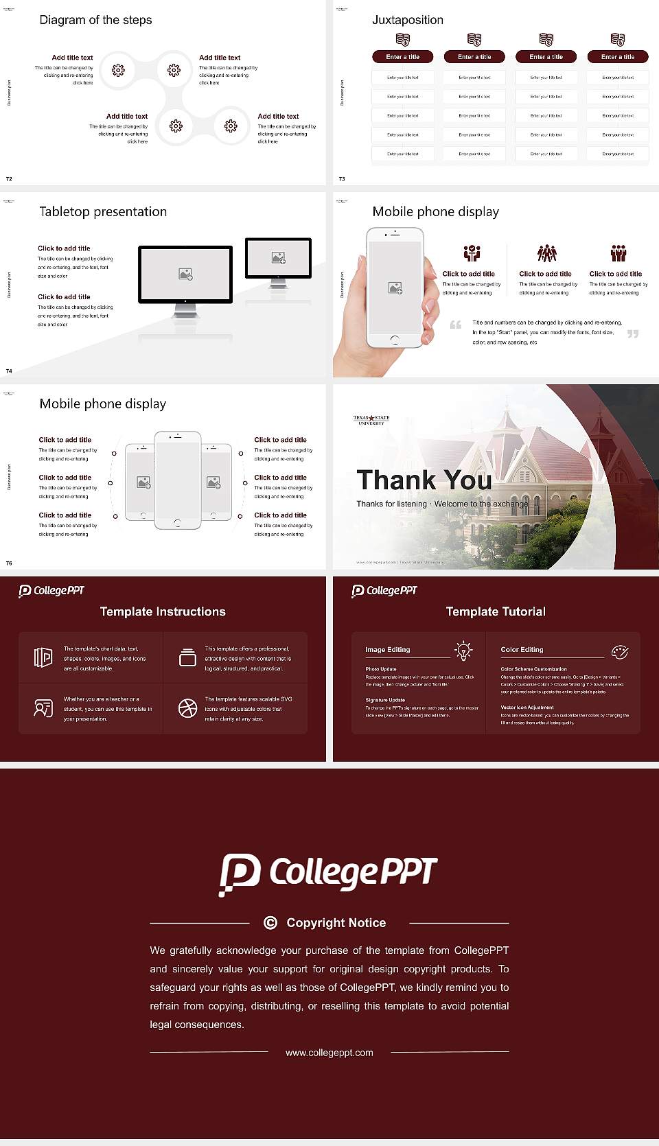 Texas State University Competition/Entrepreneurship Contest PPT Template16:9 ratio PPT effect preview image9
