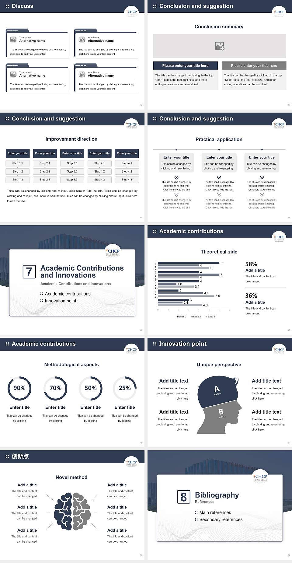 The College of Health Care Professions-Dallas Graduation Thesis Defense PPT Template4:3 ratio PPT effect preview image6