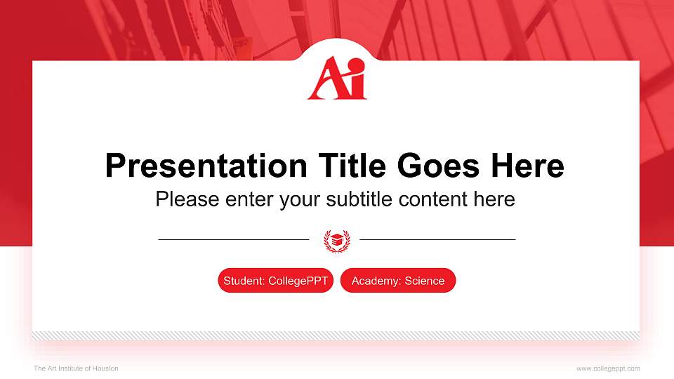 The Art Institute of Houston National Scholarship Defense PPT Template16:9 ratio PPT effect preview image