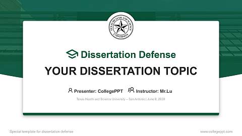 Texas Health and Science University – San Antonio Graduation Thesis Defense PPT Template