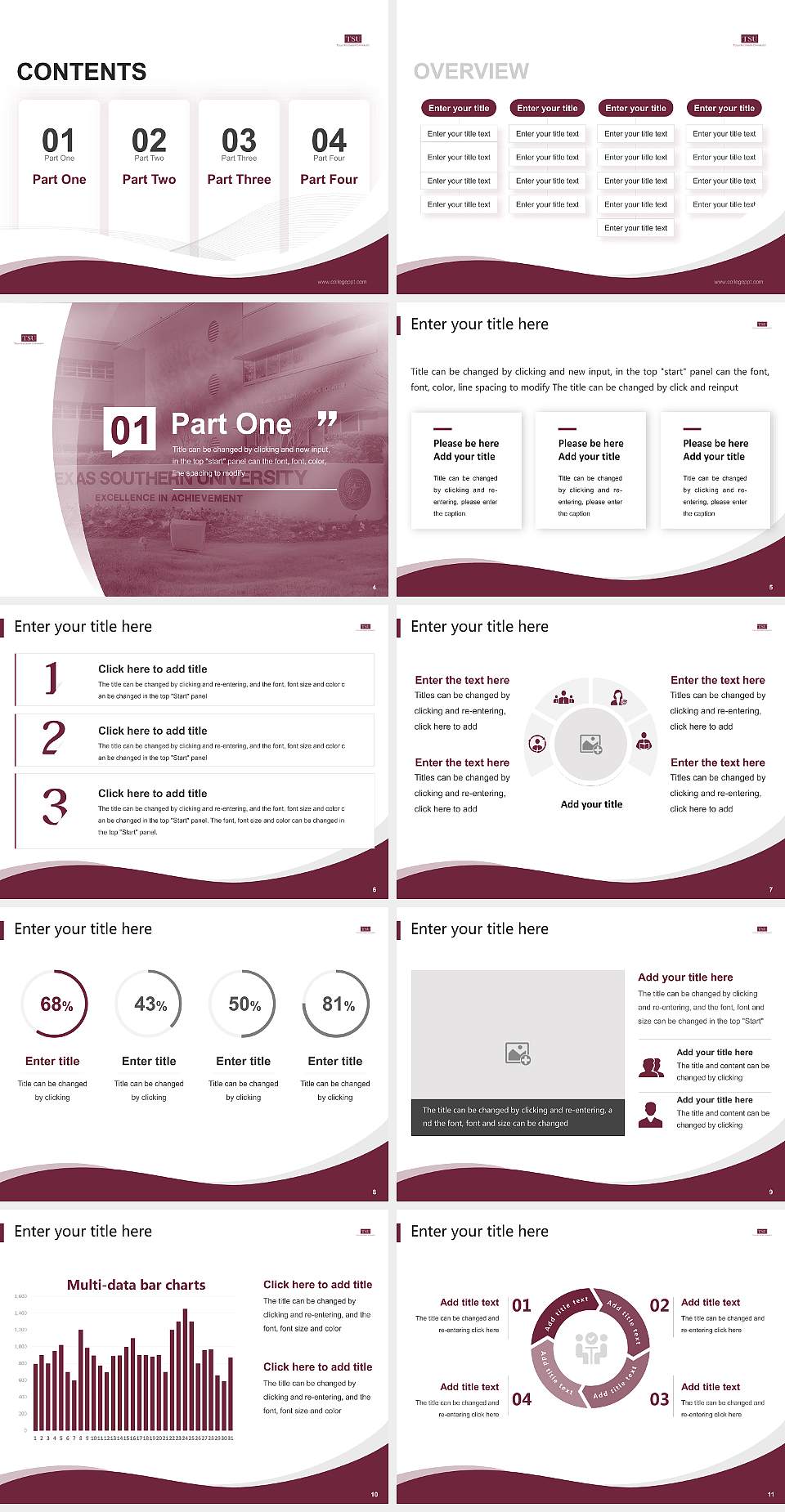 Texas Southern University Lecture Sharing and Networking Event PPT Template4:3 ratio PPT effect preview image2