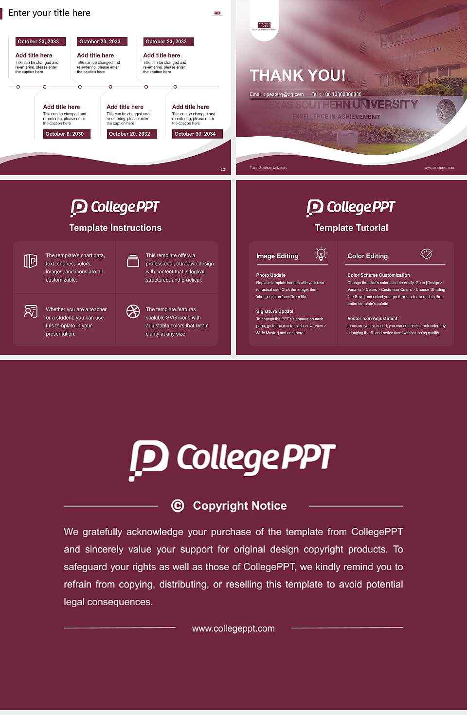 Texas Southern University Lecture Sharing and Networking Event PPT Template4:3 ratio PPT effect preview image4